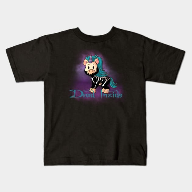 Knarf the Unicorn - Dead Inside Kids T-Shirt by Wanderer Bat